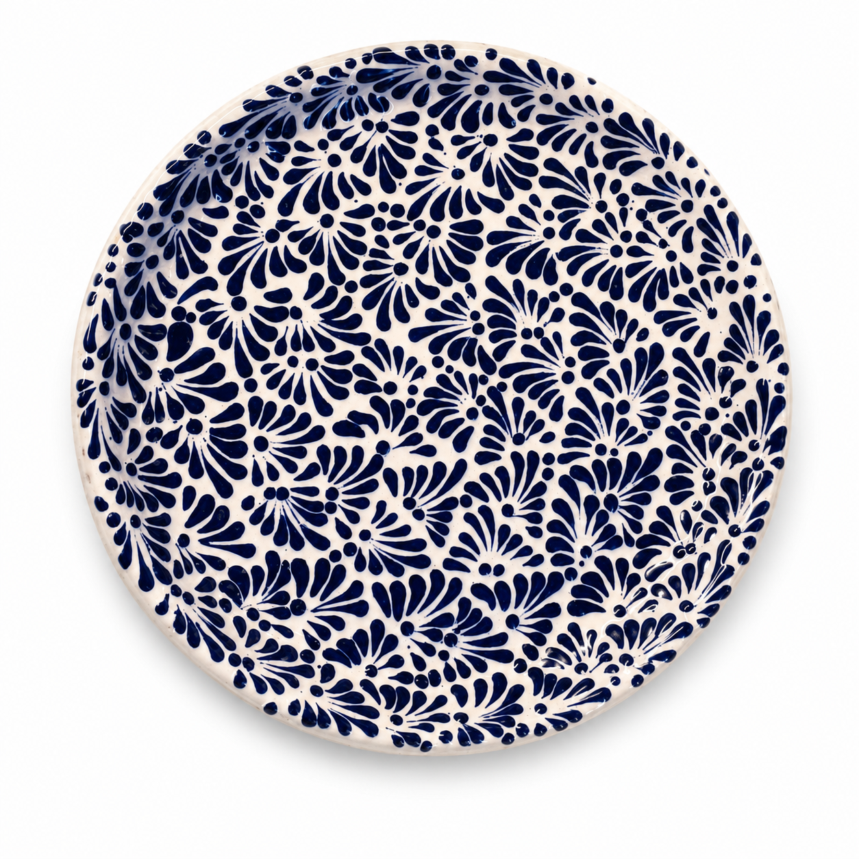 Plato de Cerámica de Talavera Poblana Azul | Cerámica Artesanal Pintada a Mano