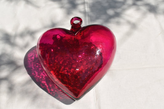 Corazones de Vidrio Soplado | Decoración | Hecho en México | (Colores, 5 - 30 cm.) - MAREY -