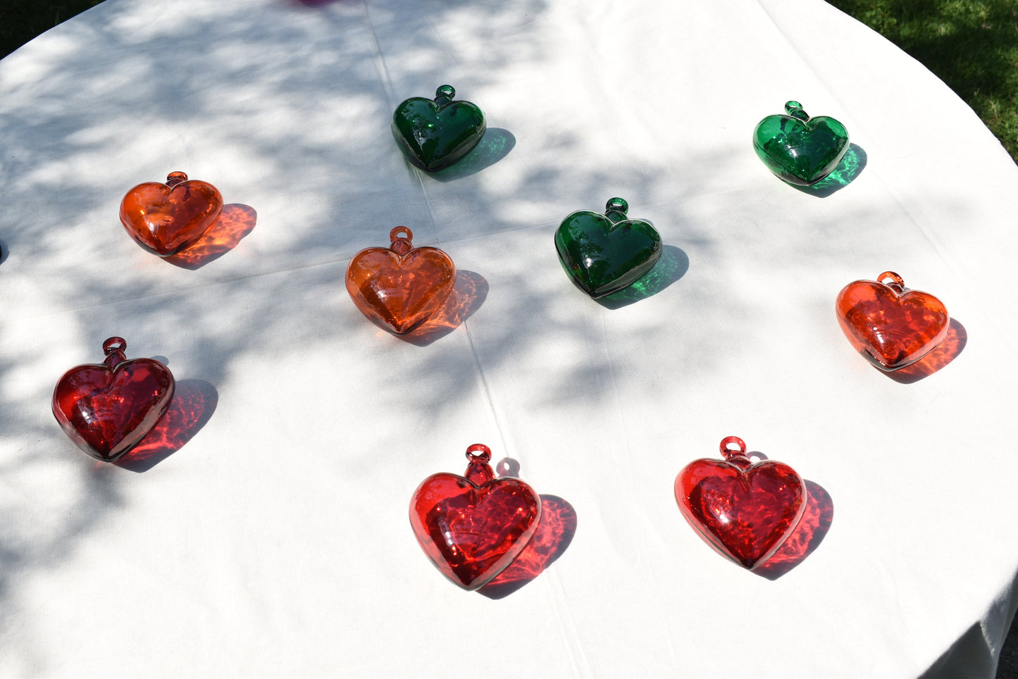 Corazones de Vidrio Soplado | Decoración | Hecho en México | (Colores, 5 - 30 cm.) - MAREY -