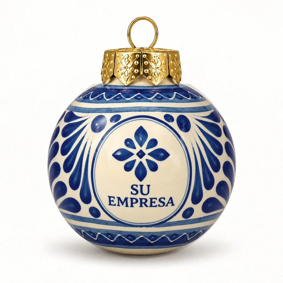 Esfera navideña de Talavera personalizable | Regalos corporativos - MAREY.MX - Regalos corporativos