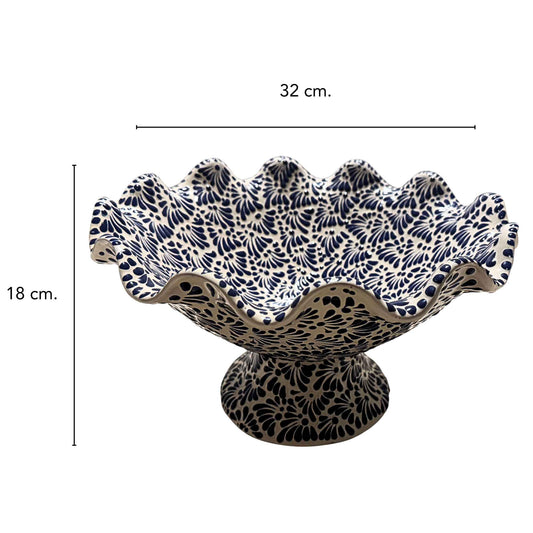 Frutero de Cerámica de Talavera | Hecho en Puebla, México | (Decorado Azul) - MAREY - Bowl