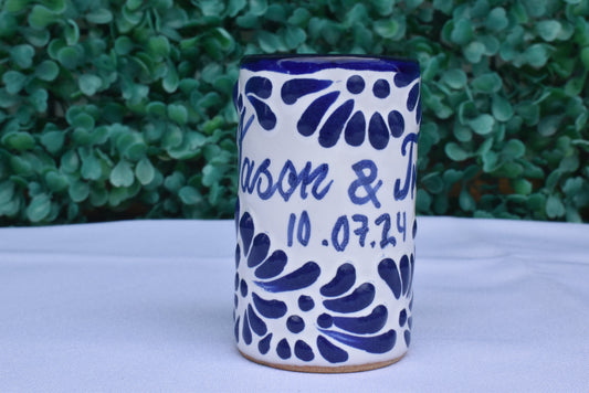 Vasos Tequileros | Cerámica de Talavera | 100% Artesanal | (Personalizable, 2 Oz.) - MAREY - Vaso Tequilero