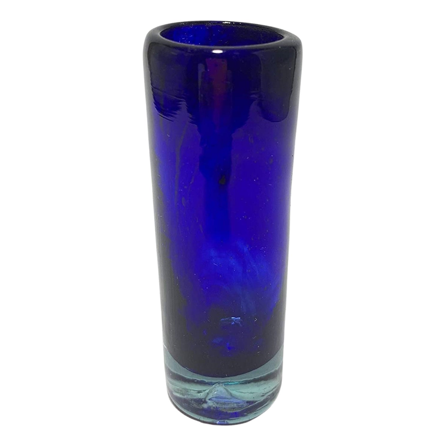 MAREY Mexican Shot Glasses | Artisan Crafted | Blown Glass | Set of 6 Pieces | 100% Recycled Glass | (Solid Cobalt Blue, 2 Oz.)