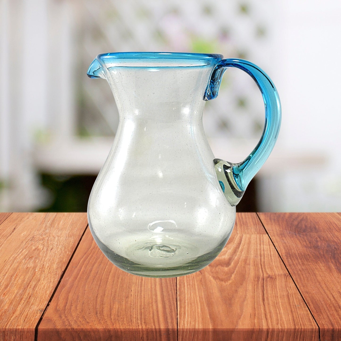 Jarra Pera para Agua de Vidrio Soplado Artesanalmente En Mexico (Filo Aqua, 2 Lt.) - MAREY -