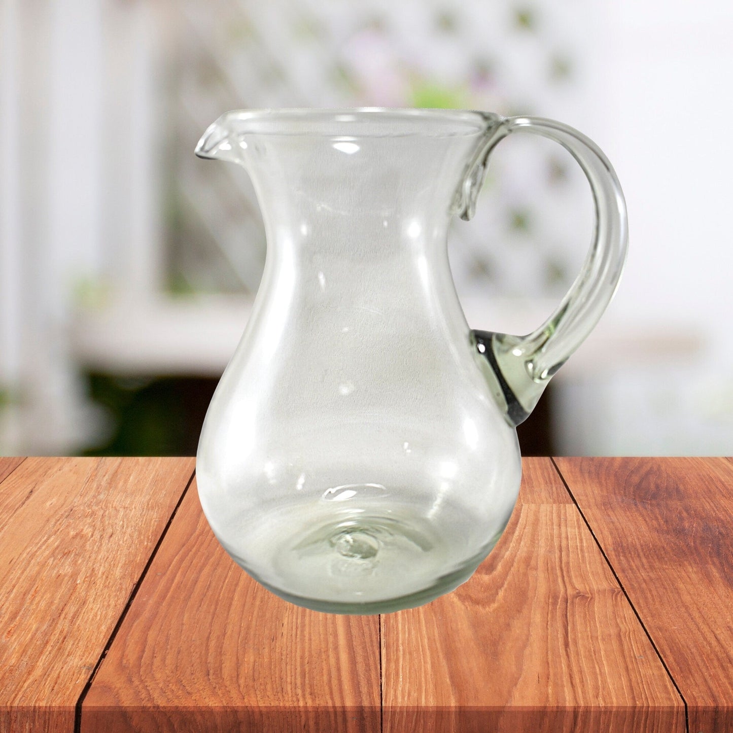 Jarra Pera para Agua de Vidrio Soplado Artesanalmente En México (Natural, 2 Litros) - MAREY -