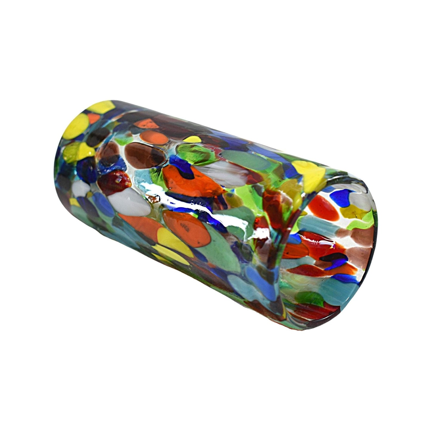 Vasos Tequileros de Vidrio Soplado Artesanalmente en México | Set de 6 Piezas |(Confetti Multicolor, 2 Oz.) - MAREY -