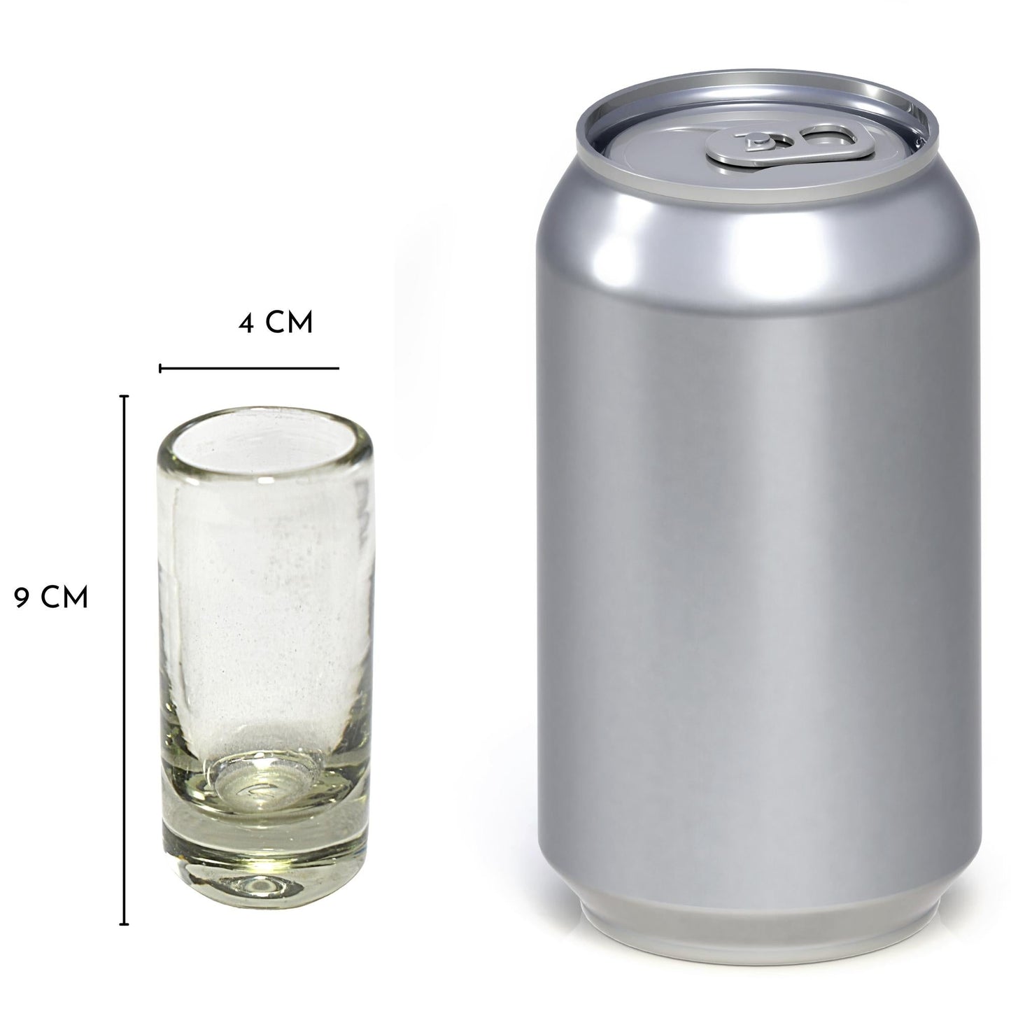 Vasos Tequileros | Vidrio Soplado Artesanalmente en México | Set de 6 Piezas | (Natural, 2 Oz.) - MAREY -