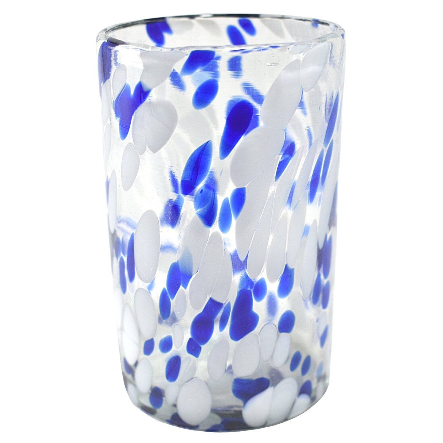 Vasos Vidrio Soplado | Set de 6 Piezas | Hechos Artesanalmente en México | (Confetti Invierno, Agua 16 Oz.) - MAREY -