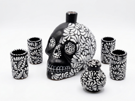 Mexican Talavera Pottery Shot Glasses | 100% Handmade Ceramic from Mexico | Tequila Cups (Puebla, 2 Oz.)