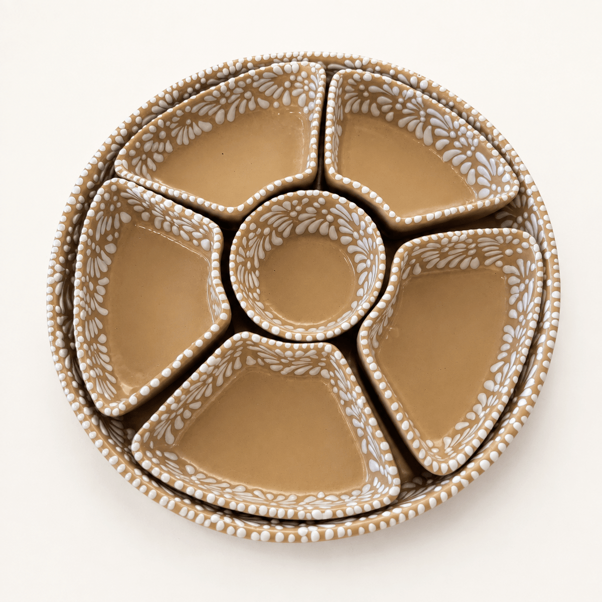 Botanero de Cerámica de Talavera Poblana | Cerámica Artesanal Pintada a Mano (7 Piezas) - MAREY.MX - Plato