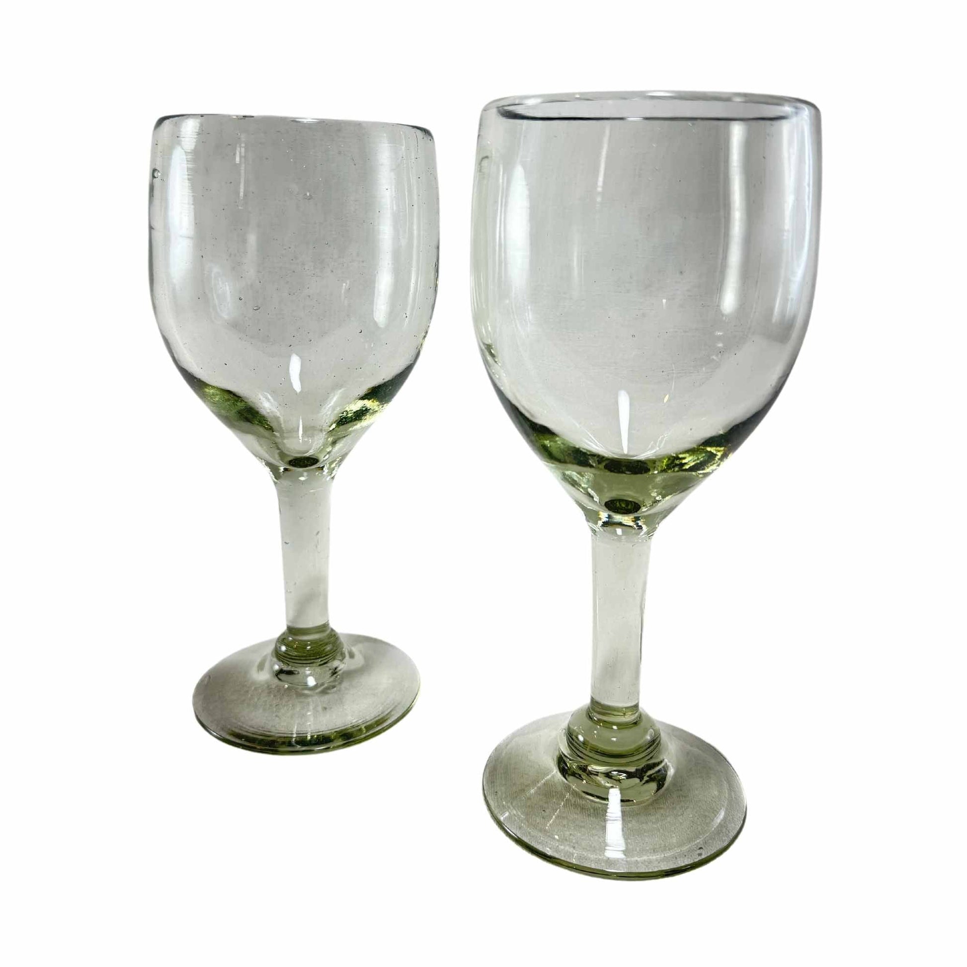 Copas de Vino | Vidrio Soplado | Artesanal (Natural, 12 Fl. Oz.) - MAREY - Copas