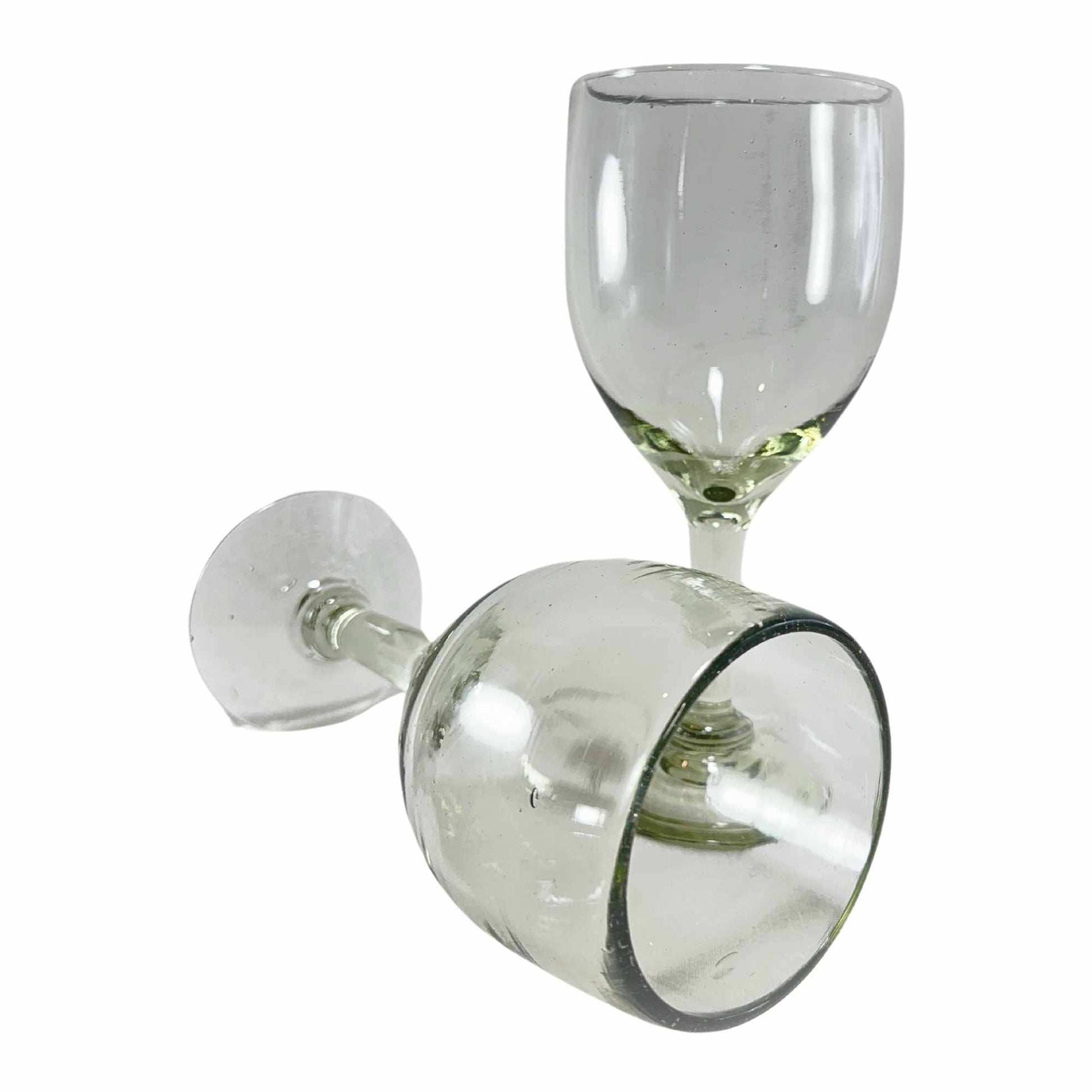 Copas de Vino | Vidrio Soplado | Artesanal (Natural, 12 Fl. Oz.) - MAREY - Copas
