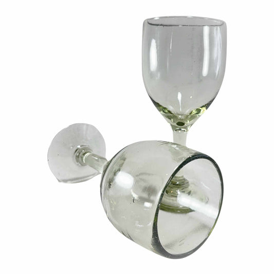 Copas de Vino | Vidrio Soplado | Artesanal (Natural, 12 Fl. Oz.) - MAREY - Copas
