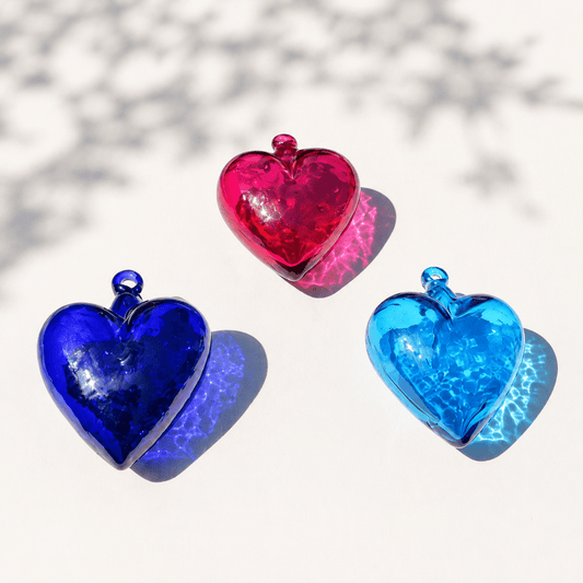 Corazones de colores | Vidrio Soplado | Decoración Colgante (Colores, 5 - 30 cm.) - MAREY -