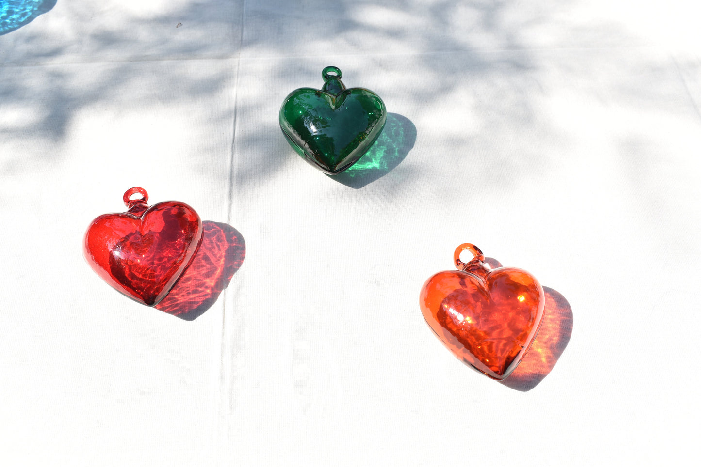 Corazones de Vidrio Soplado | Decoración | Hecho en México | (Colores, 5 - 30 cm.) - MAREY - 