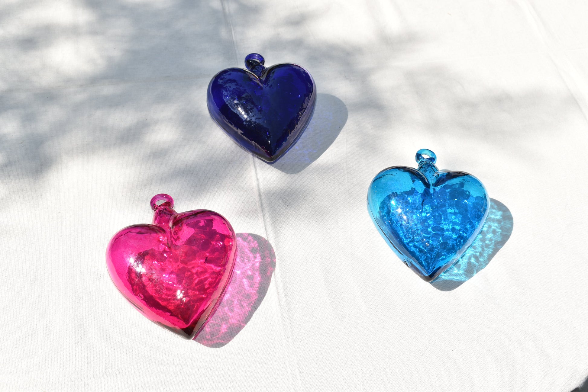 Corazones de Vidrio Soplado | Decoración | Hecho en México | (Colores, 5 - 30 cm.) - MAREY - 