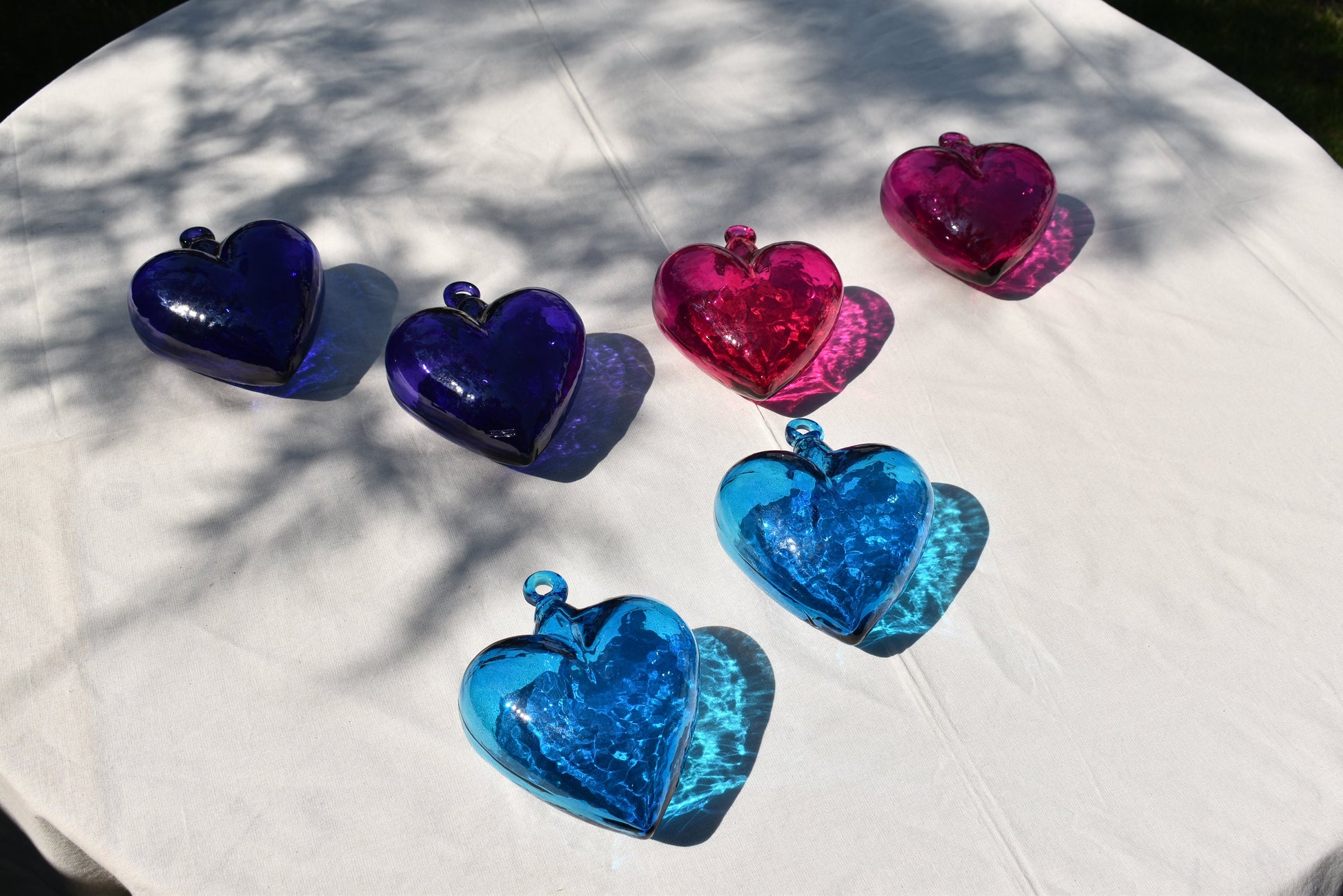 Corazones de Vidrio Soplado | Decoración | Hecho en México | (Colores, 5 - 30 cm.) - MAREY - 