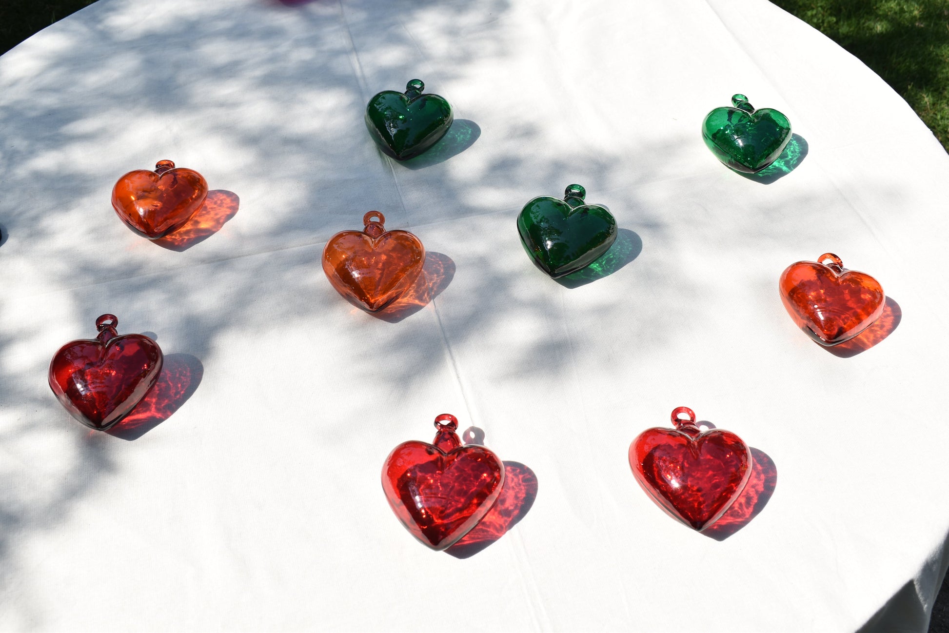 Corazones de Vidrio Soplado | Decoración | Hecho en México | (Colores, 5 - 30 cm.) - MAREY - 