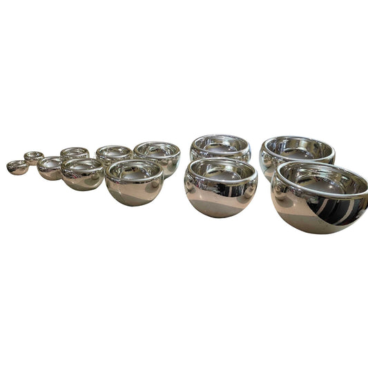 Ensaladera de Vidrio Soplado | Hecho en México Artesanalmente | (Plateada, 8 - 30 cm.) - MAREY - 