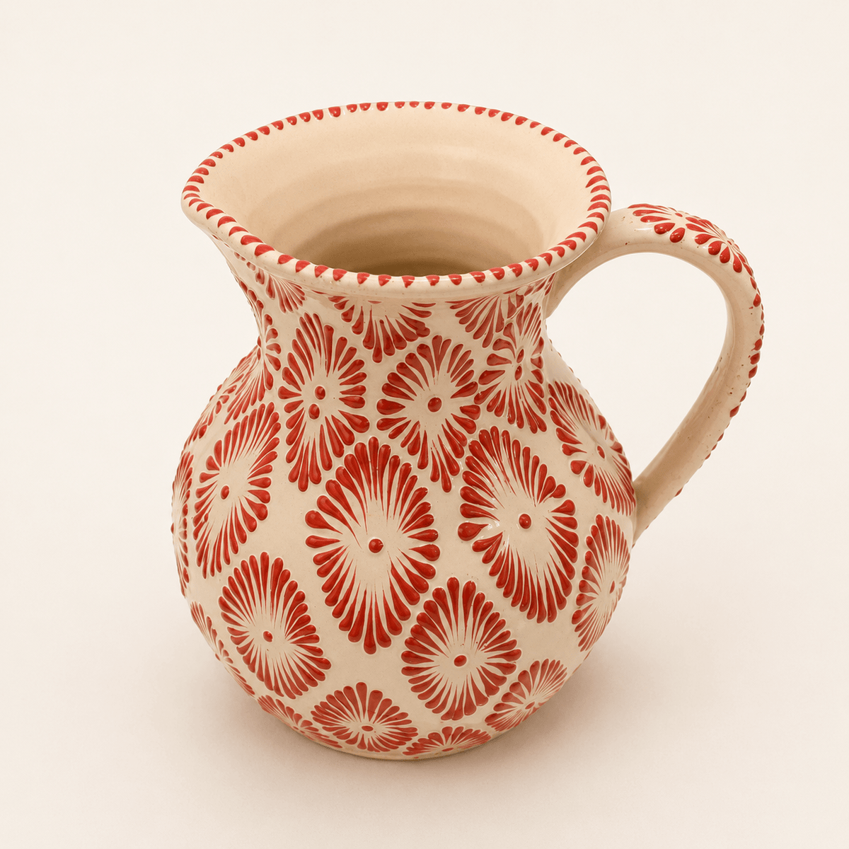 Jarra de Cerámica de Talavera Poblana Artesanal Pintada a Mano - MAREY - jarra de agua