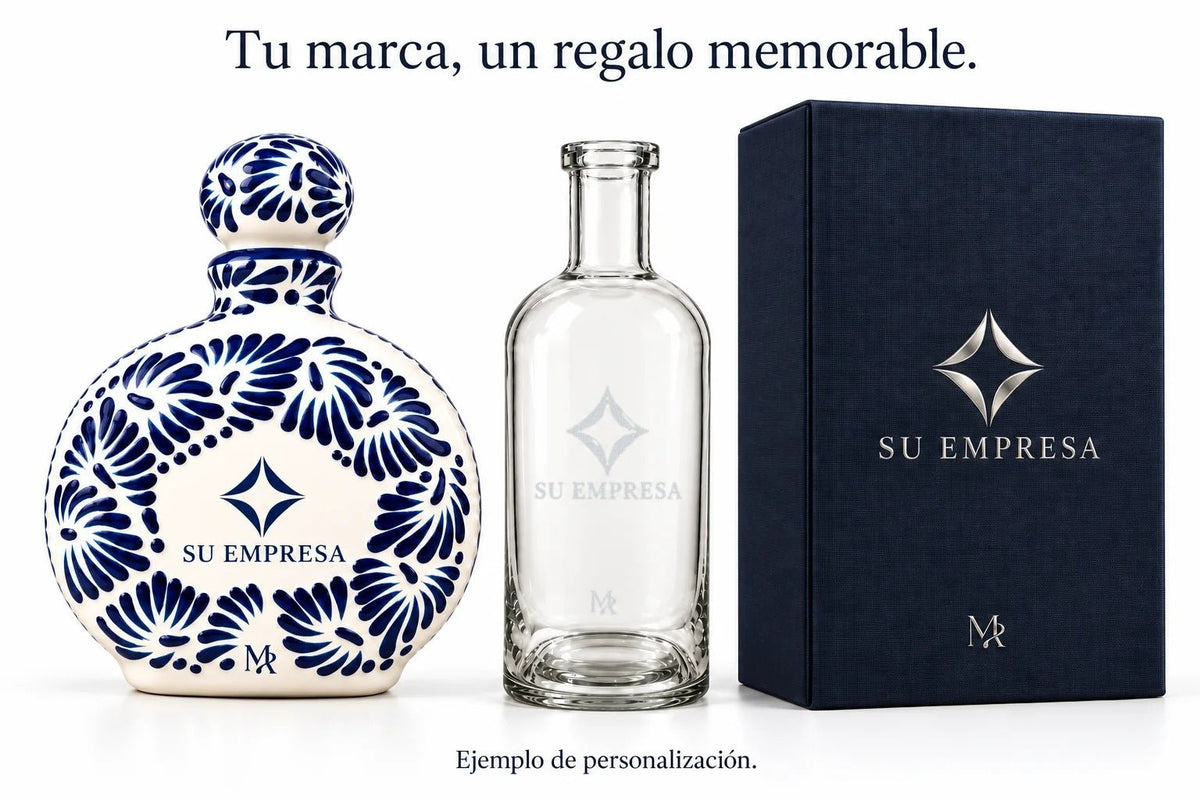 Licorera de Talavera personalizable | Caja de lujo opcional - MAREY.MX - Regalos corporativos