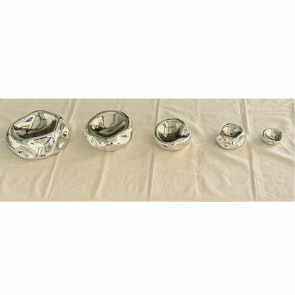 Irregular Handblown Glass Stone Wall Art | Wall Decor | Made in Mexico | (Irregular Silver, 8 - 30 cm.) - MAREY