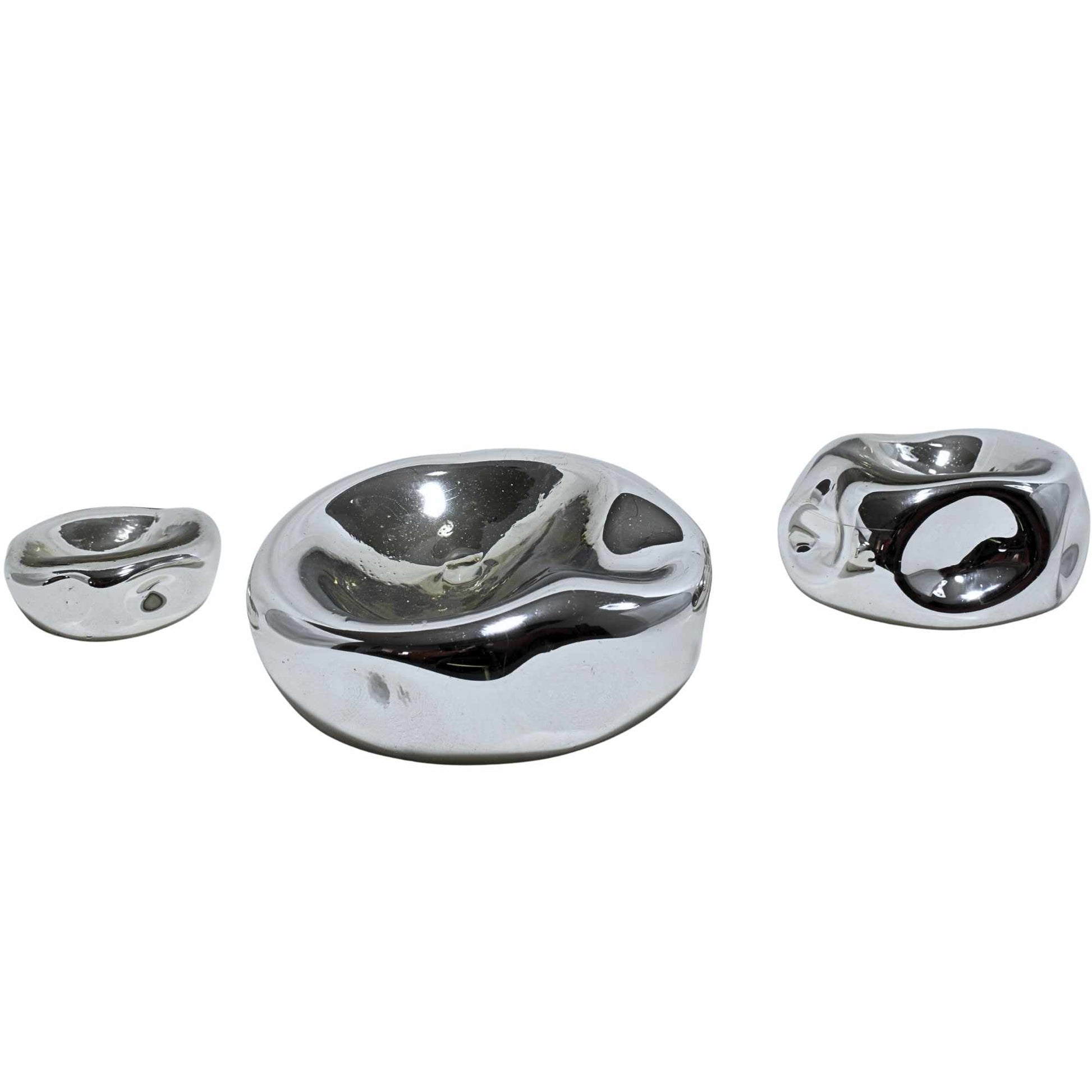 Mural de Piedras irregulares de Vidrio Soplado | Decoración de Muro | Hecho en México | (Plateadas irregulares, 8 - 30 cm.) - MAREY - 