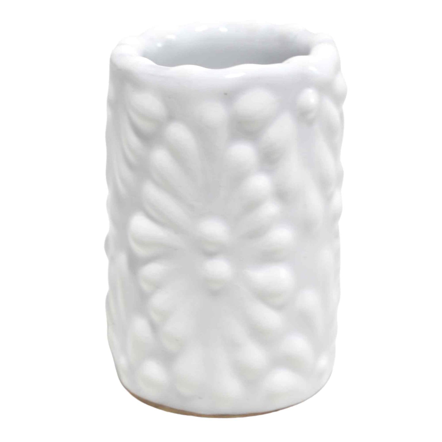 Tequileros de Cerámica de Talavera 100% Artesanal (Blanco, 2 Oz.) - MAREY - Vaso Tequilero