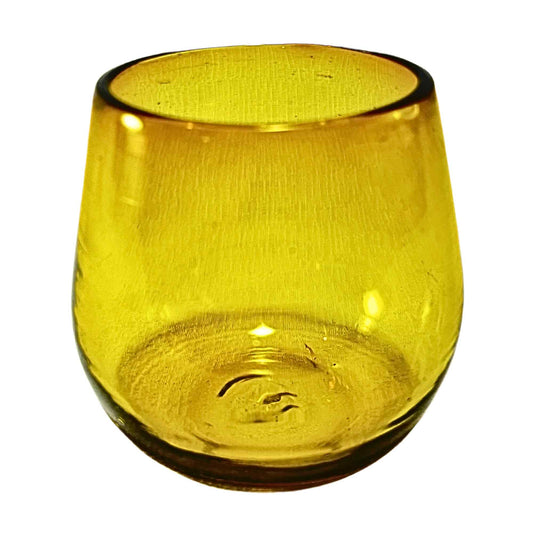Vaso Stemless | Set de 6 Piezas | Hechos Artesanalmente en México (Ámbar, 14 Oz.) - MAREY - Vaso