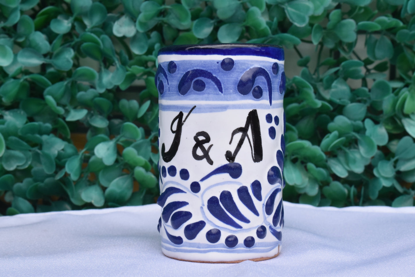 Vasos Tequileros | Cerámica de Talavera | 100% Artesanal | (Personalizable, 2 Oz.) - MAREY - Vaso Tequilero