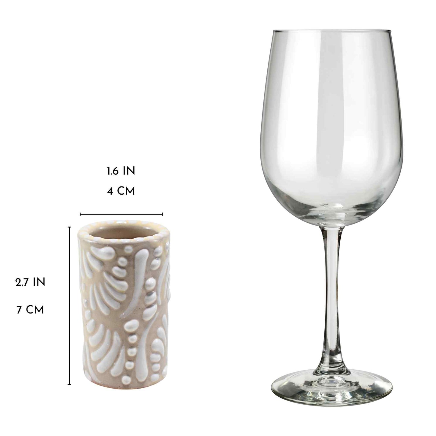 Vasos Tequileros | Cerámica de Talavera | (Moka, 2 Oz.) - MAREY - Vaso Tequilero