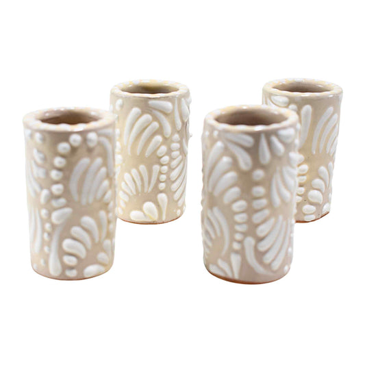 Vasos Tequileros | Cerámica de Talavera | (Moka, 2 Oz.) - MAREY - Vaso Tequilero