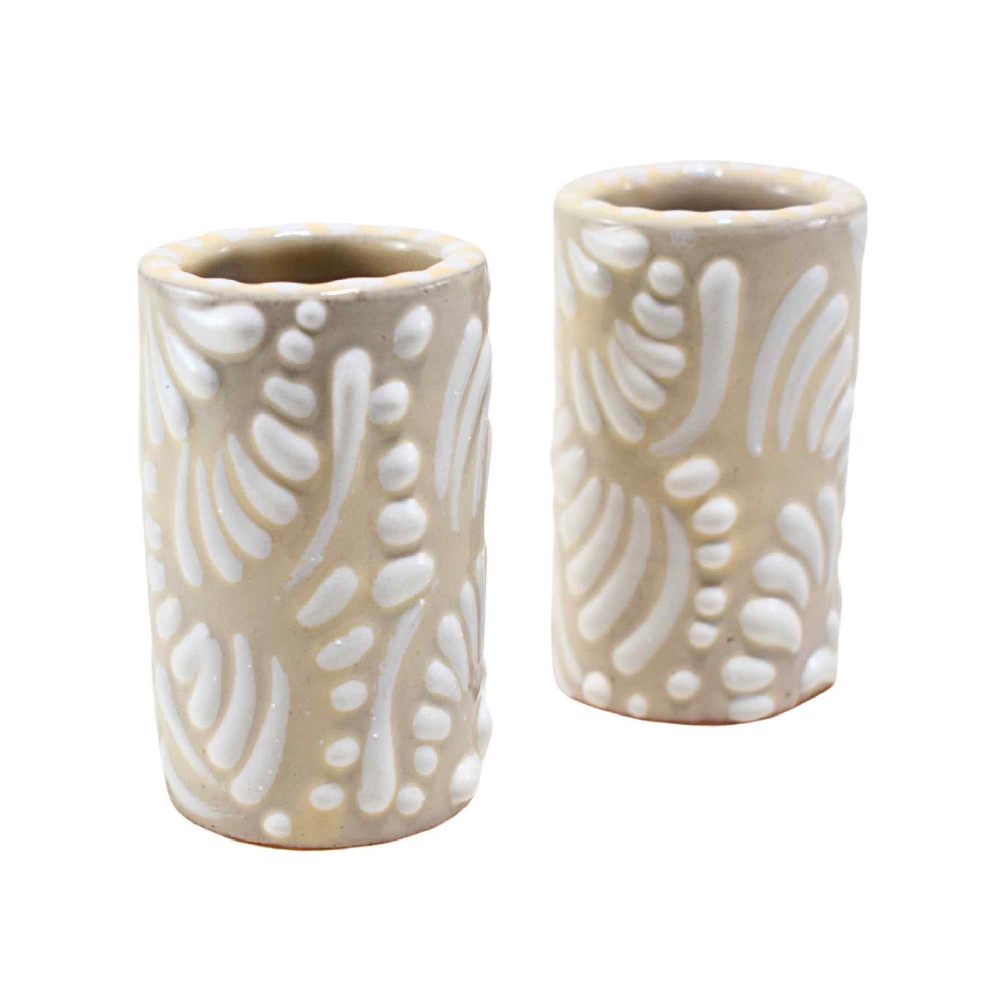 Vasos Tequileros | Cerámica de Talavera | (Moka, 2 Oz.) - MAREY - Vaso Tequilero