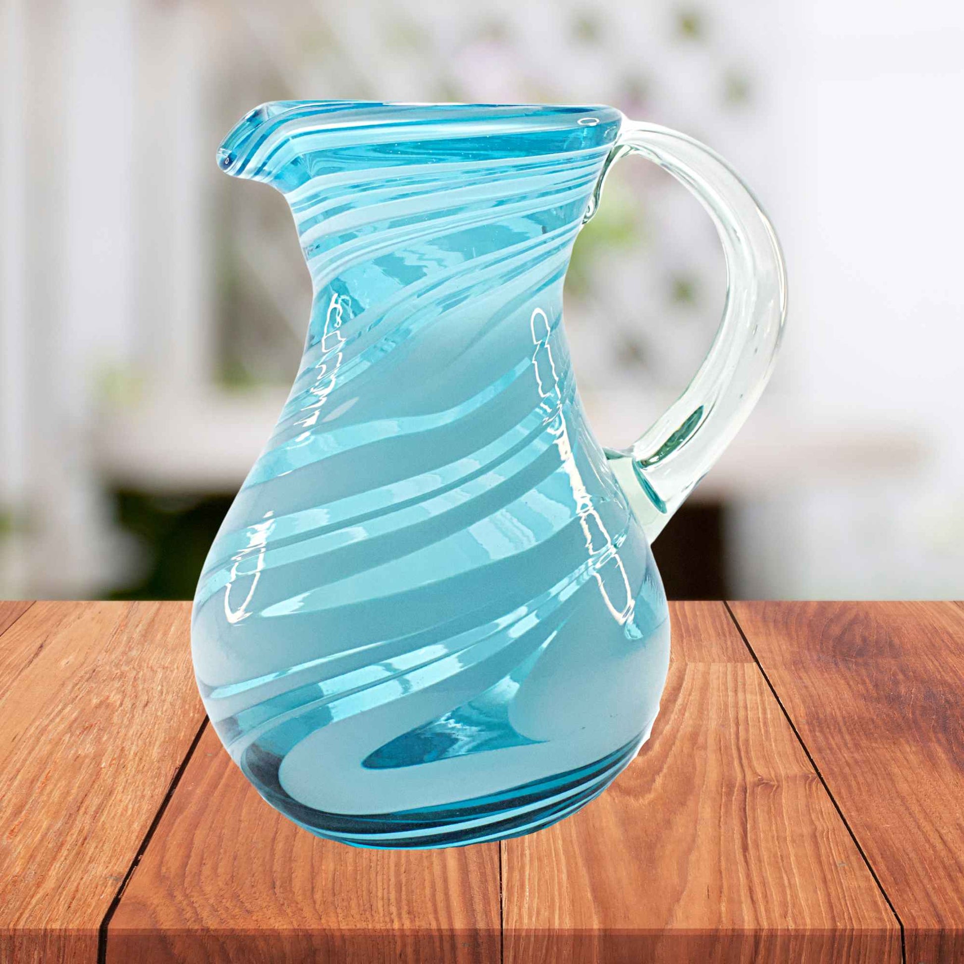 Jarra Pera para Agua de Vidrio Soplado Artesanalmente En México (Poseidon, 2 Lt.) - MAREY -