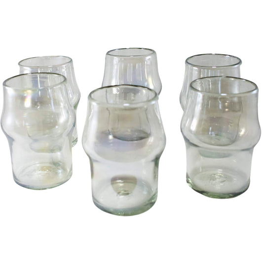 Vaso Cervecero de Vidrio Soplado | Set de 6 Piezas | Hechos Artesanalmente en México | (Pearly, Cerveza 16 Oz.) - MAREY - Glasses