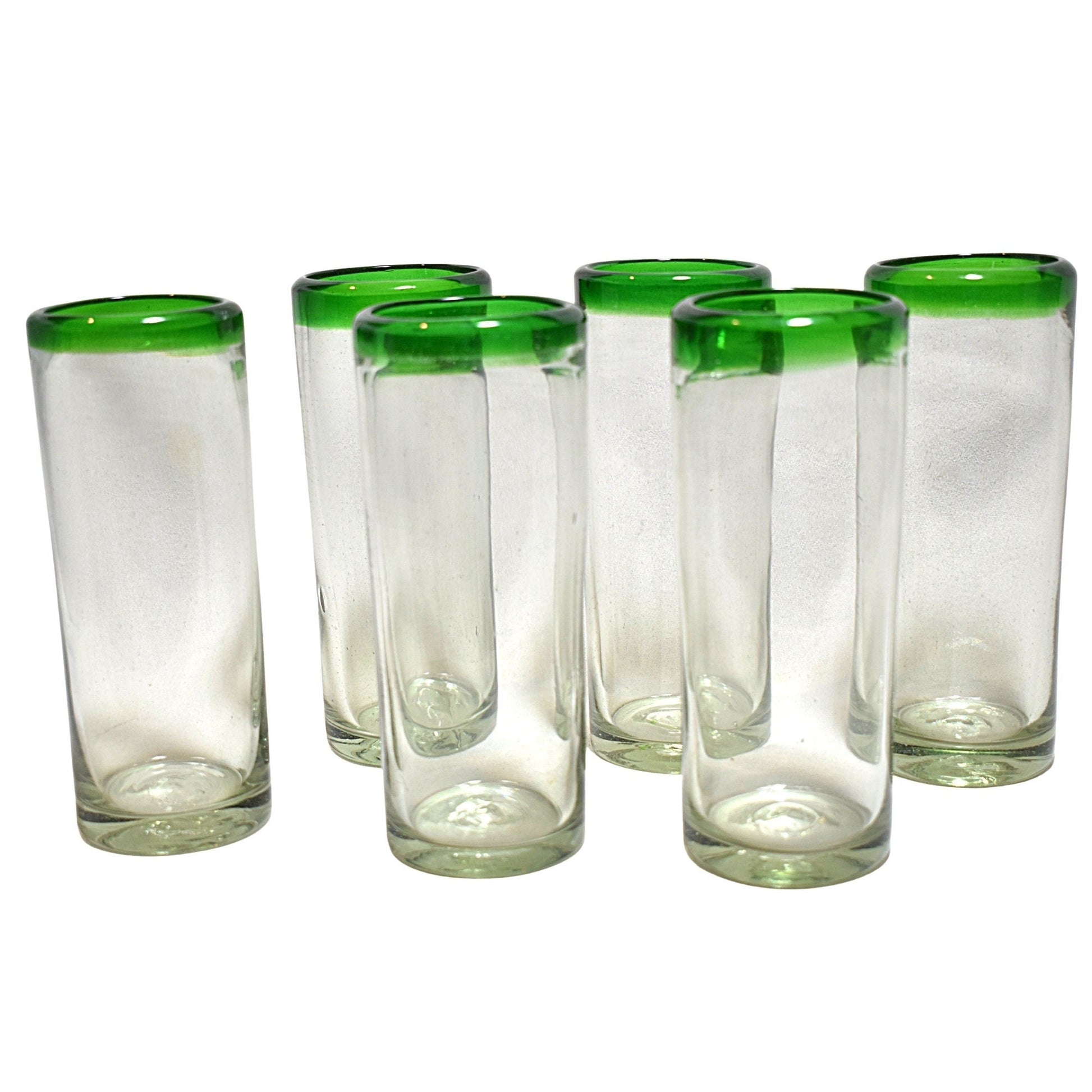 Vaso Jaibolero Vidrio Soplado | Artesanalmente Mexicano | (Posta Verde, Highball, 20 Oz.) - MAREY - Glasses