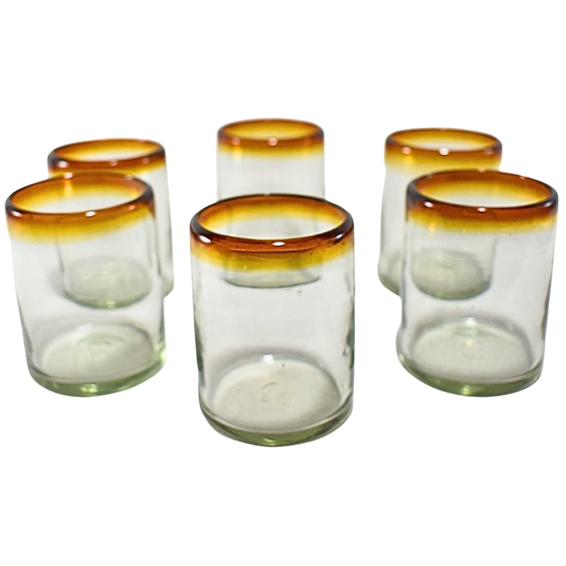 Vasos de Vidrio Soplado | Hechos Artesanalmente en México | (Posta Ámbar, Old Fashioned 10 Oz.) - MAREY - Vaso