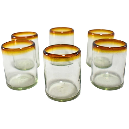 Vasos de Vidrio Soplado | Hechos Artesanalmente en México | (Posta Ámbar, Old Fashioned 10 Oz.) - MAREY - Vaso