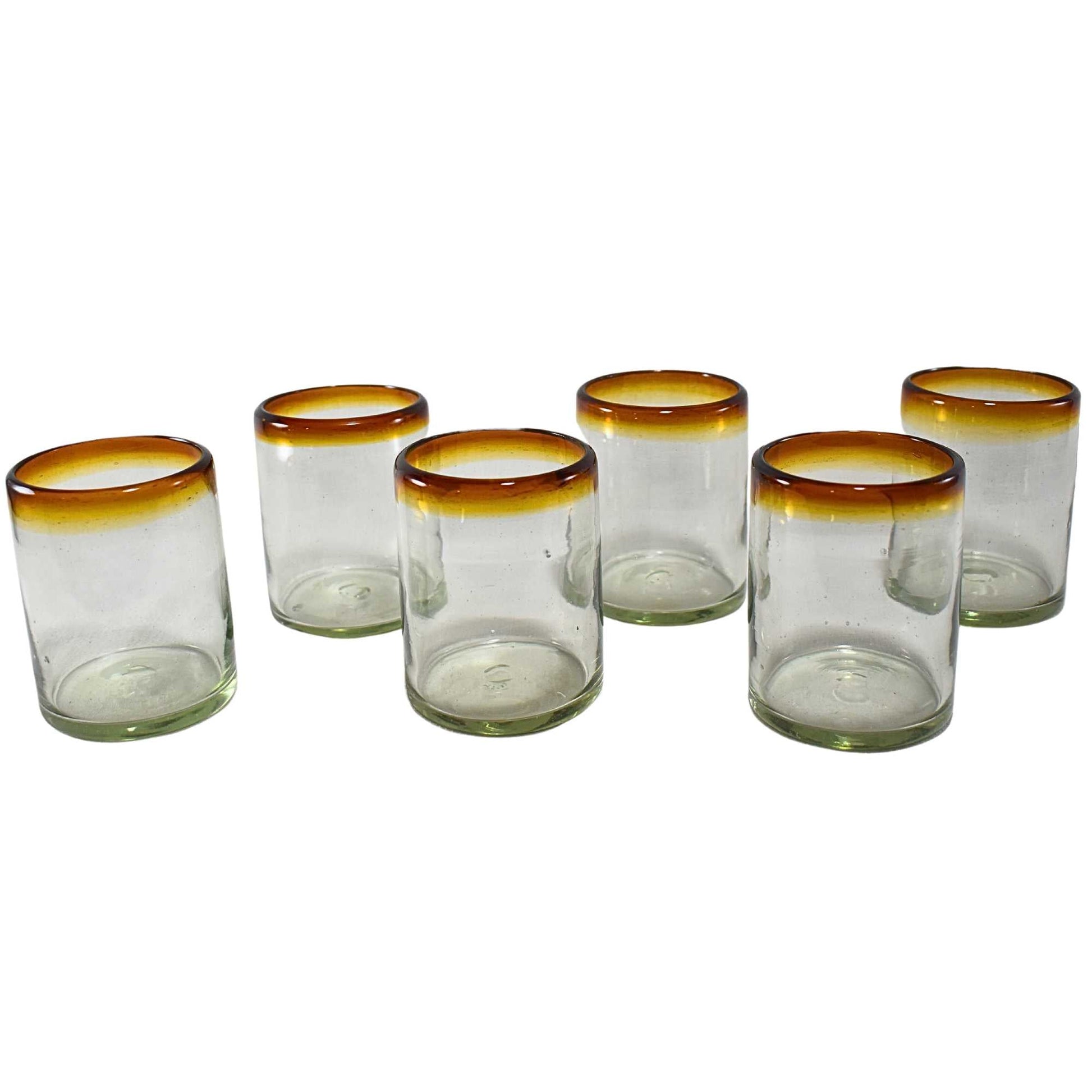 Vasos de Vidrio Soplado | Hechos Artesanalmente en México | (Posta Ámbar, Old Fashioned 10 Oz.) - MAREY - Vaso