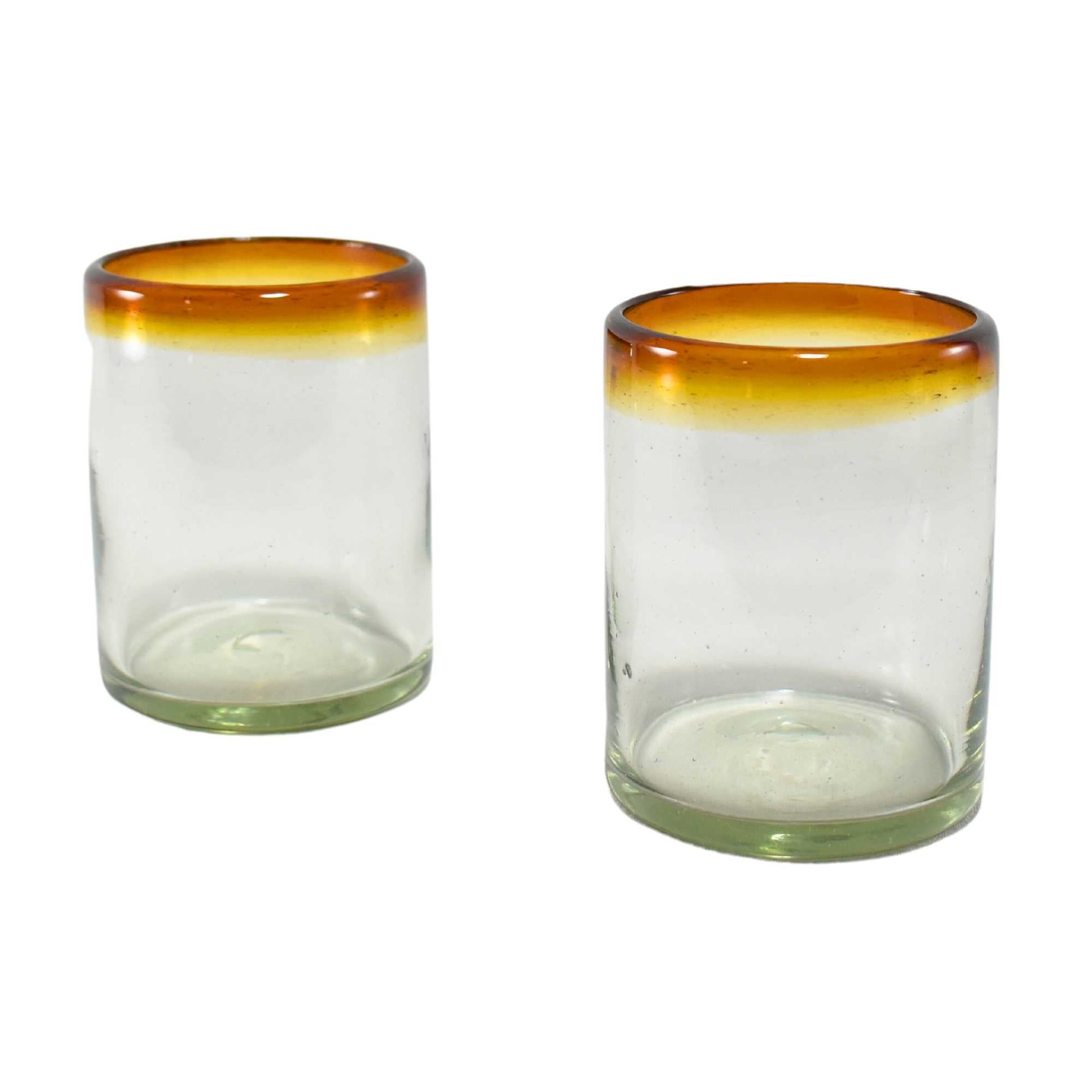 Vasos de Vidrio Soplado | Hechos Artesanalmente en México | (Posta Ámbar, Old Fashioned 10 Oz.) - MAREY - Vaso