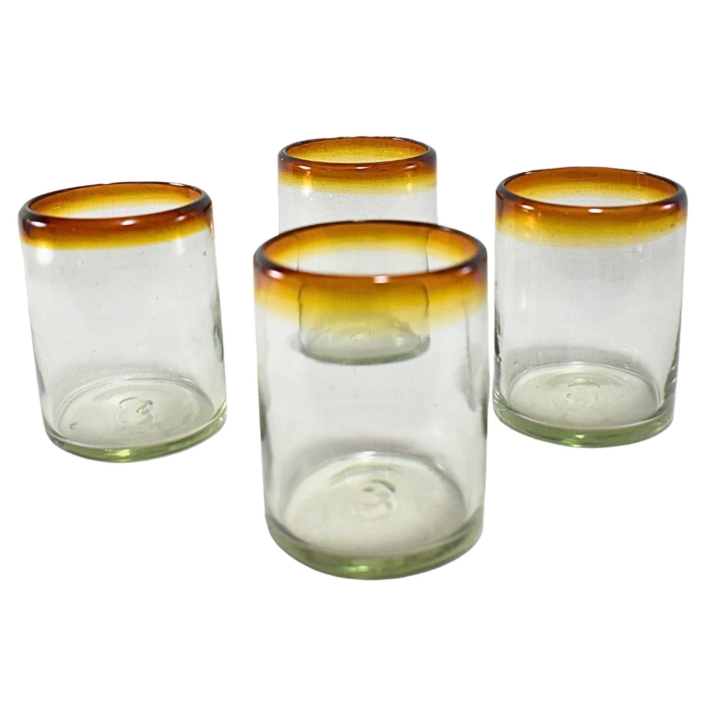 Vasos de Vidrio Soplado | Hechos Artesanalmente en México | (Posta Ámbar, Old Fashioned 10 Oz.) - MAREY - Vaso