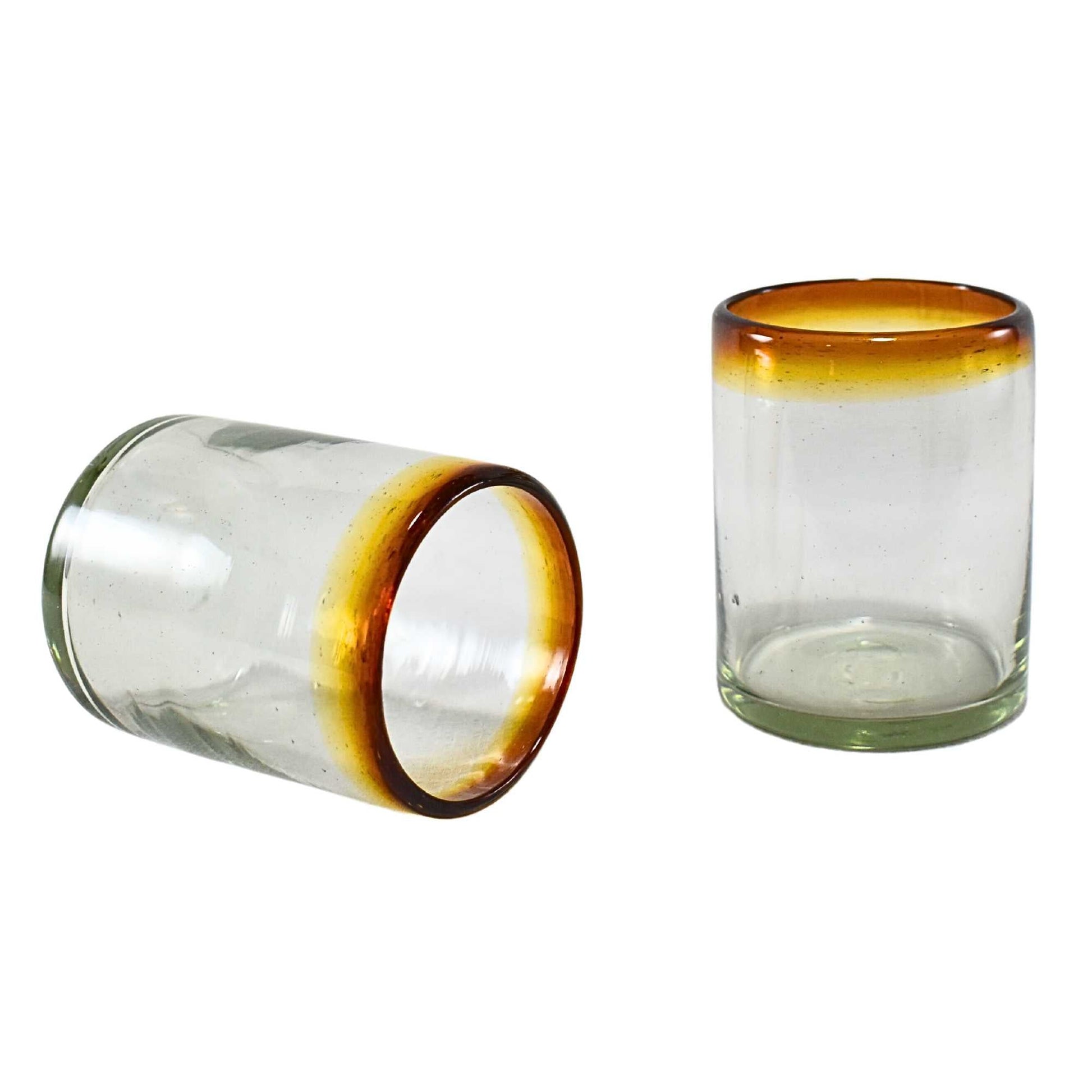 Vasos de Vidrio Soplado | Hechos Artesanalmente en México | (Posta Ámbar, Old Fashioned 10 Oz.) - MAREY - Vaso