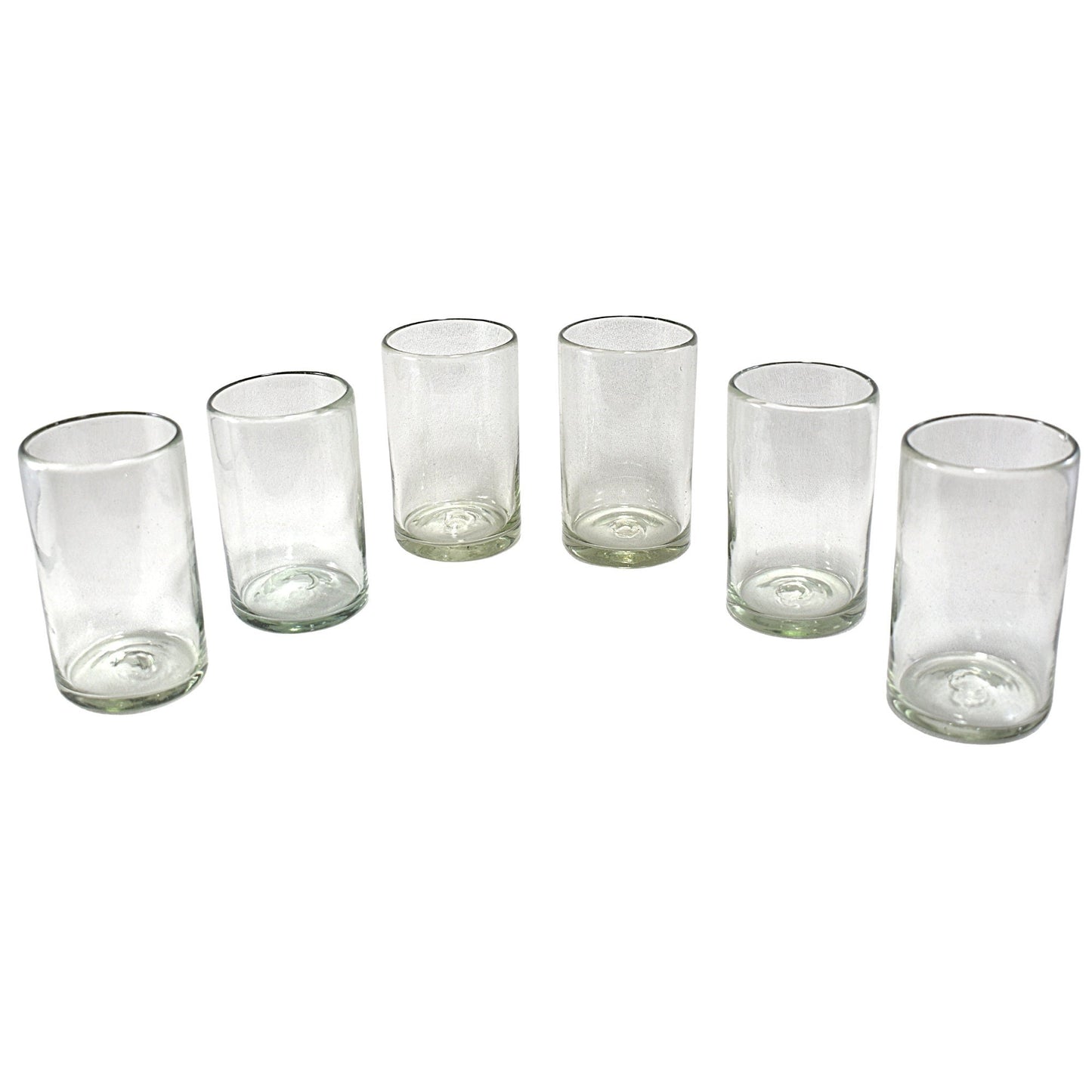 Vasos Vidrio Soplado Para Agua | Set de 6 Piezas | Hechos Artesanalmente en México | (Natural, Agua 16 Oz.) - MAREY -