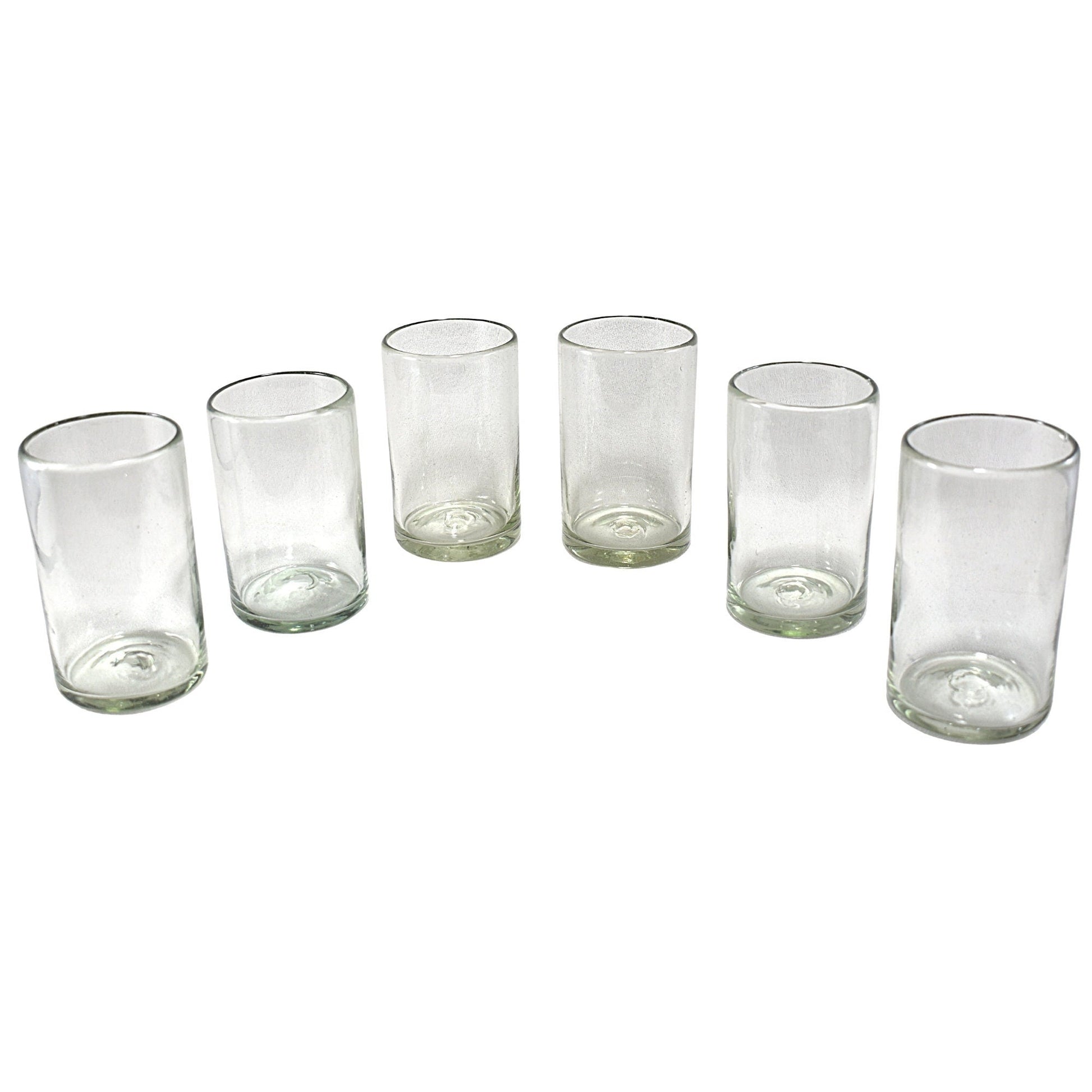 Vasos Vidrio Soplado Para Agua | Set de 6 Piezas | Hechos Artesanalmente en México | (Natural, Agua 16 Oz.) - MAREY -
