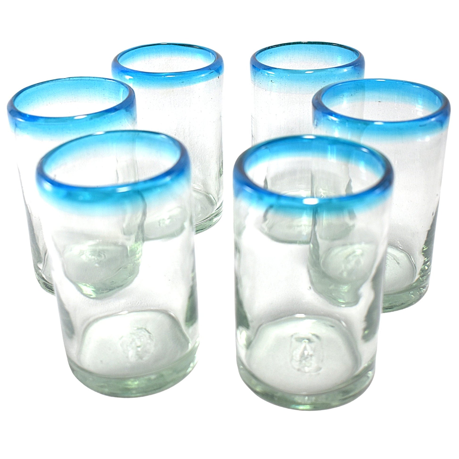 Set de 6 vasos de vidrio reciclado soplado - Beldi - Mahaia Artisan Objects