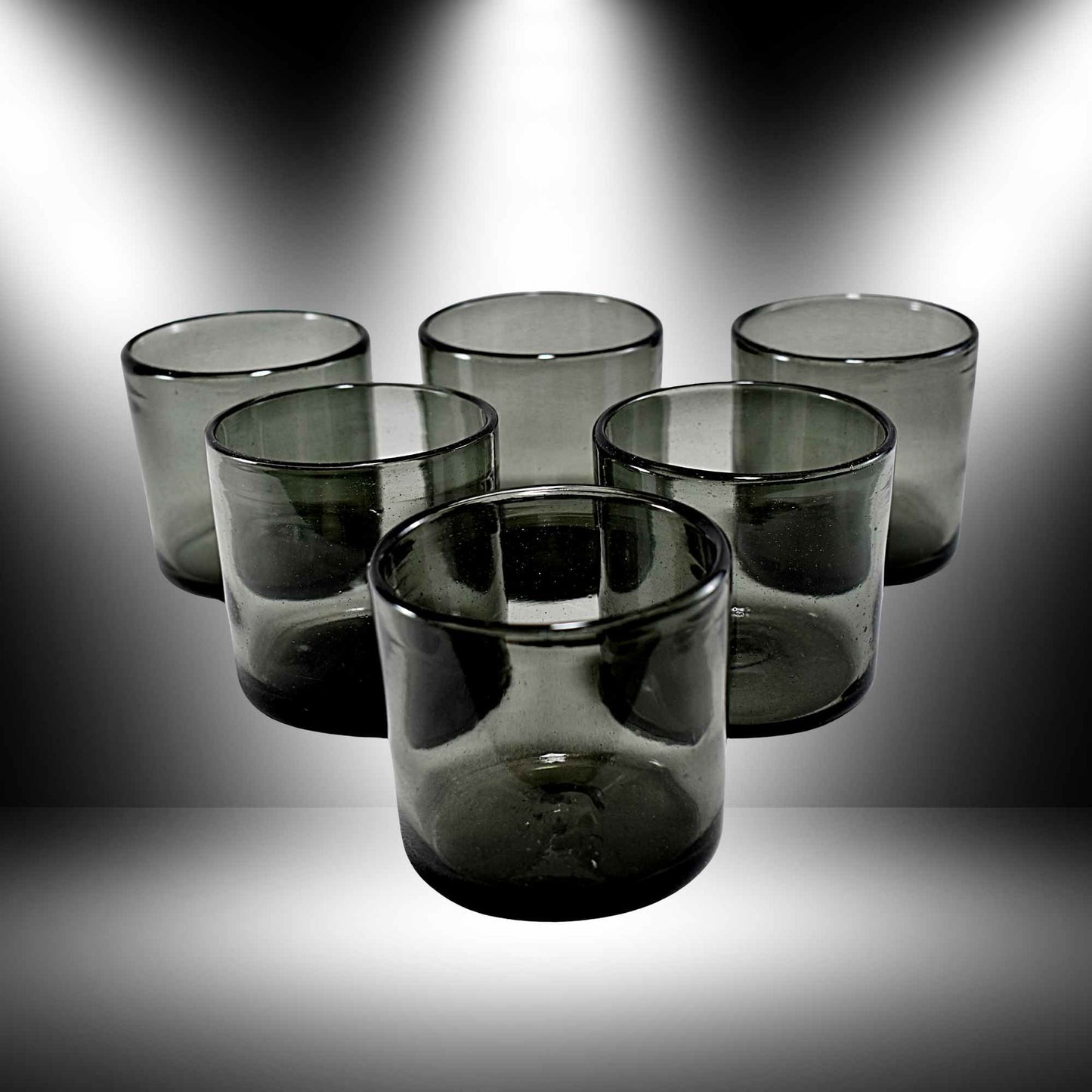 Vasos Vidrio Soplado | Set de 6 Piezas | Hechos Artesanalmente en México | Old Fashioned (Humo, 8 Oz.) - MAREY -